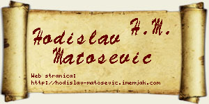 Hodislav Matošević vizit kartica